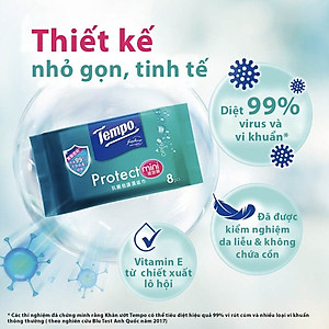 [LỐC 6 GÓI] Khăn ướt Mini Tempo Protect Ngăn Ngừa Vi Khuẩn cao cấp - Diệt khuẩn 99% - Thương hiệu Đức