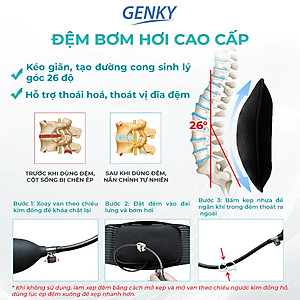 Đai lưng cột sống Genky, hỗ trợ thoát vị, thoái hóa, đau lưng