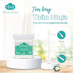 Combo 05 Tăm Bông NIVA Dành Cho Người Lớn Túi Zipper 60 Que Nhựa Az1