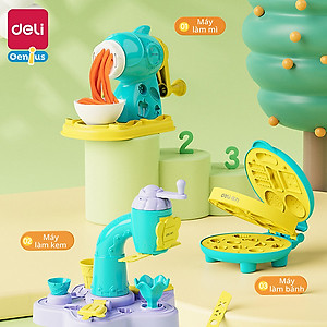 Đất Nặn Làm Bếp Làm Kem Mì Cùng Bé Khuôn Và Máy Thủ Công Deli - Đồ Chơi Giáo Dục Nhập Vai Thông Minh Cho Bé - 67801 67802 67805 YC