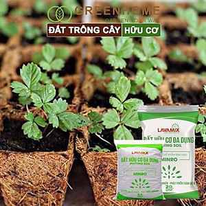 Đất Trồng Cây GreenHome, Lavamix, Bao 20dm3 (10kg), Đầy Đủ Dinh Dưỡng, Dễ Sử Dụng, Chuyên Trồng Rau