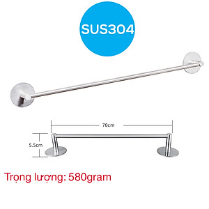 Thanh treo khăn tắm quần áo dán tường inox 304 Hobby Home Decor TT