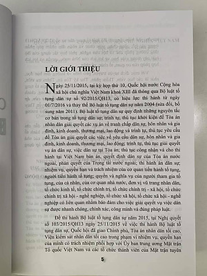 Chỉ Dẫn Tra Cứu, Áp Dụng Bộ Luật Tố Tụng Dân Sự Năm 2015 (Tái bản lần thứ nhất có sửa đổi, bổ sung) - Bản in năm 2022
