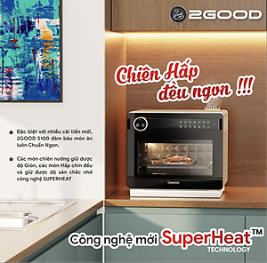 Nồi Chiên Hơi Nước 2GOOD S100 Lòng Nồi Inox Gồm 10 Chương Trình Nấu Dung Tích 20 Lít Công Suất 1800 W - Hàng Chính Hãng