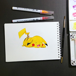 Sổ vẽ màu nước chuyên dụng A5 có vân, dòng cao cấp lên màu đẹp loang màu tự nhiên vẽ được cả chì, 15 tờ/cuốn chất giấy dày 300gsm nhập từ Ý không bị cong TIG373 Green Art - Hàng chính hãng