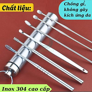 Bộ dụng cụ lấy ráy tai inox cao cấp- Bộ ngoáy tai y tế inox 304- Dụng cụ lấy ráy tai chuyên nghiệp- Bộ vệ sinh tai không đau, an toàn- Bộ dụng cụ ngoáy tai chống gãi rát- Que lấy ráy tai đa năng bằng thép không gỉ