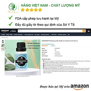 Dầu tràm nguyên chất, ngăn ngừa ho, cảm cho bé và người lớn Wonmom 15ml