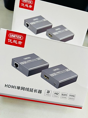 HỘP NỐI DÀI HDMI RA CỔNG LAN 60M V145A 4K UNITEK - HÀNG CHÍNH HÃNG