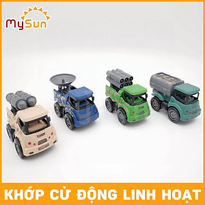 Bộ xe công trình đồ chơi cho bé mô hình xe ô tô cần cẩu xe ben cở cát xe bồn trộn bê tông đồ chơi