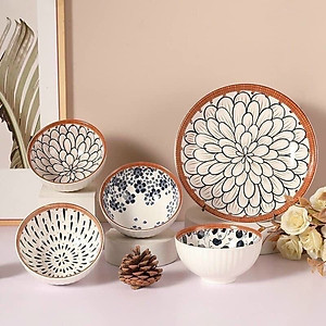 Bộ bát đĩa gốm sứ phong cách Nhật Bản họa tiết trang nhã 11 món kèm hộp - Bộ chén bát decor siêu xinh