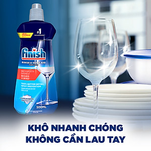 Combo 2 chai Nước Làm Bóng Chén Bát  Finish Rinse & Shine Aid - 500ML/chai