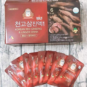 Thực phẩm tốt cho sức khỏe: Nước Uống tinh chất Nhân Sâm CHEONGO Gold (CAO THIÊN SÂM) Hộp 30 gói x 50ml