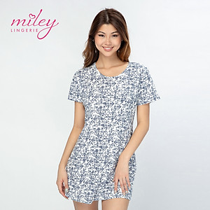 Đầm Ngủ Nữ Ngắn Có Tay Hoa Văn Natural Blow Miley Lingerie_DCP0601