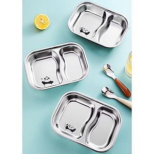 Khay Ăn Dặm 2 Ngăn Kèm Thìa , Chất Liệu Inox 316 Cao Cấp An Toàn Cho Bé - HÀNG CHÍNH HÃNG MINIIN