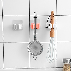 Bộ 2 móc dán tường treo chổi, cây lau nhà, móc treo tường tiện lợi, Giao màu ngẫu nhiên