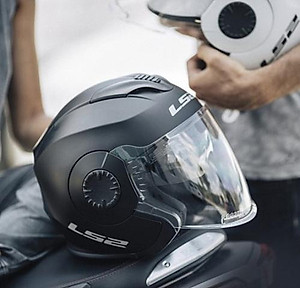 Mũ Bảo Hiểm 3/4 Hai Kính LS2 OF570 Verso