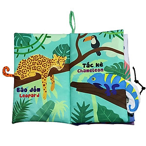 Sách Vải Tương Tác Cho Bé Đoán Đuôi Con Vật - Dạo Chơi Rừng Xanh