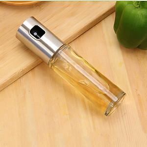 Bình xịt dầu ăn thuỷ tinh cao cấp tiện lợi 100ml tặng kèm khăn lau dầu ăn đa năng