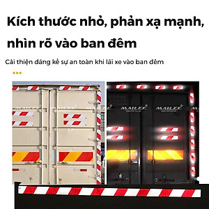 Cuộn Decan Phản Quang Dán Xe Tải Xe Rơ Mooc Mai Lee PQ-25DTS (25m x 5cm) Màu Đỏ Trắng Sọc Chéo, An Toàn Ban Đêm, Chất liệu PVC chống thấm nước