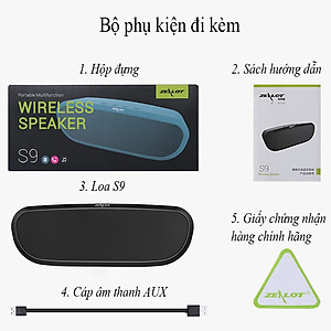 Loa bluetooth Zealot ngoài trời âm thanh siêu trầm S9 hàng chính hãng tương thích điện thoại di động máy tính laptop