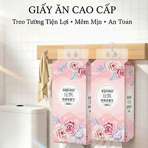 Thùng 10 Bịch Giấy Treo Đa Năng SIPIAO Hoa Hồng – Khăn Giấy Rút Treo Tường 4 Lớp, 1000 Tờ/Bịch, Giấy Tre Dai Mềm - HÀNG CHÍNH HÃNG MINIIN