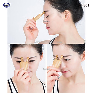 Combo 2 Dụng Cụ Mát xa mũi và mắt bằng Gỗ Bách Xanh hình con Ve (MH861) Chăm sóc sức khỏe