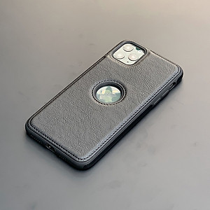 Ốp lưng da cao cấp dành cho iPhone 11 Pro Max - Màu đen