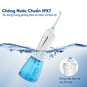 Tăm nước cầm tay h2ofloss hfp11, phiên bản mới nhất với dây sạc usb Type C và tăng cường khả năng chống nước