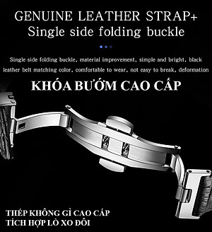 Đồng hồ cơ nam tự động DIZIZID Automatic chính hãng - Dây da cao cấp - Chống nước tốt - Thiết kế dải ngân hà dạ quang chuyển động độc đáo DZCTD99