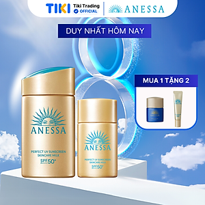 Bộ đôi Kem chống nắng dạng sữa dưỡng da kiềm dầu bảo vệ hoàn hảo (Anessa Gold Milk 60ml + Gold Milk 20ml)