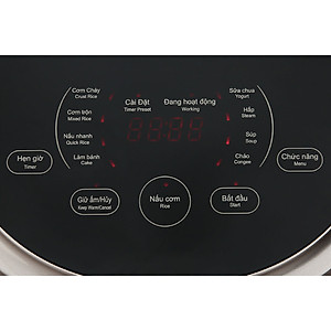 Nồi cơm điện tử Kangaroo 1.8L model KG18DR12, dung tích 1.8L, công suất 760W, công nghệ nấu 1D, thực hiện đa dạng món ăn với 10 chức năng cài đặt sẵn - Hàng chính hãng