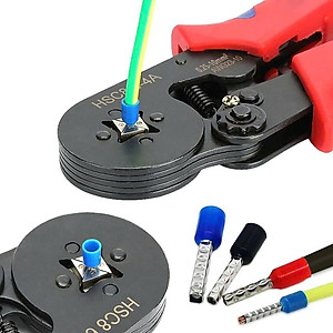 Kìm bấm cos vuông HSC8 6-4A tự điều chỉnh kèm 1200 đầu cos đủ loại cos ống tròn cos pin