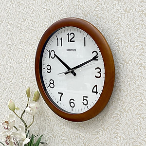 Đồng hồ teo tường Nhật Bản Rhythm CMG919NR06 – Kt 41.0 x 4.8cm, 1.4kg Vỏ gỗ, dùng PIN.