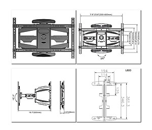 Giá Treo Tivi Gắn Tường Góc Xoay 360 độ - Nhập Khẩu | Dùng cho tivi 45-70"