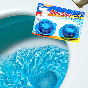 HÀNG CAO CẤP - Dùng lâu tan, nước màu xanh đẹp. Bộ 10 Vỉ (20 viên) vệ sinh, khử mùi tự động làm sạch bồn cầu Hàn Quốc BlueShot - 1 viên dùng được cả tháng