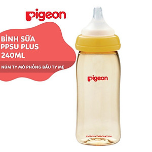 Bình sữa cổ rộng PPSU Plus Pigeon 160ml/ 240ml