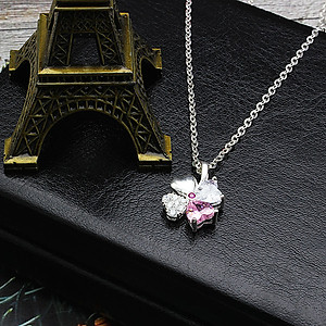 Dây Và Mặt Dây Chuyền Nữ Bạc Hiểu Minh DMD406 cỏ 4 lá