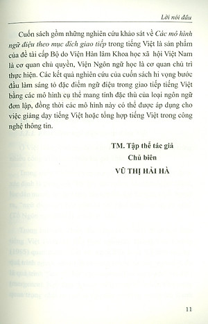 Các Mô Hình Ngữ Điệu Tiếng Việt Theo Mục Đích Giao Tiếp (Sách chuyên khảo)