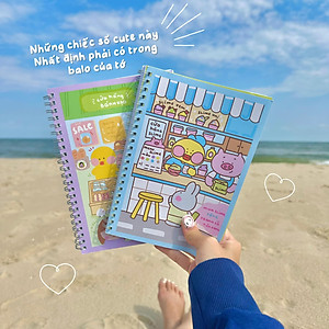 Sổ Tay Lò Xo A5 Kẻ Ô Vuông 100 Trang 100gsm - Cô Tiên Xanh - Cửa Hàng Bánh Kẹo