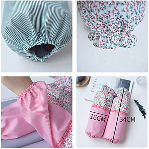 1 Đôi Bao Ống Tay Áo Làm Bếp Rửa Chén Chống Bám Bẩn Phong Cách Hàn Quốc Kẻ Sọc Vân Hoa