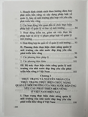 Sách - Chức Năng Quản Lý Môi Trường Của Nhà Nước Đáp Ứng Yêu Cầu Phát Triển Bền Vững Ở Việt Nam