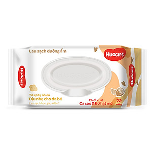 Combo 12 Gói Khăn Ướt Huggies Cacao và Bơ Hạt Mỡ (72 Miếng/ Gói)