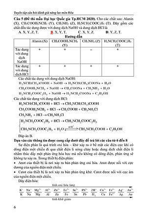TUYỂN TẬP CÂU HỎI ĐÁNH GIÁ NĂNG LỰC MÔN HÓA
