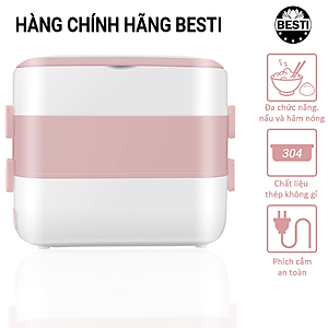 Hộp Cơm Cắm Điện Hâm Nóng Besti 2 Tầng 4 Khay Inox Cao Cấp Không Gỉ, Hộp Cơm Cắm Điện Văn Phòng Sang Trọng Đa Năng, Tiện Lợi Dễ Sử Dụng - Hàng Chính Hãng 