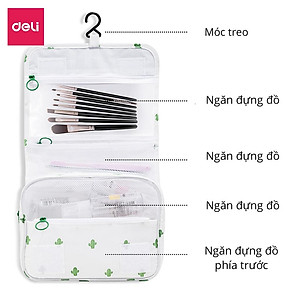 Túi Đựng Mỹ Phẩm Du Lịch Có Móc Treo Nhiều Ngăn Tiện Lợi Deli - Túi Đựng Đồ Cá Nhân Đồ Trang Điểm Đa Năng Chống Thấm Nước - VS640