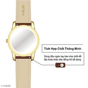Dây Da Đồng Hồ Cao Cấp - Sang Trọng, Chất Liệu Da Bê EPSOM Nhập Khẩu Từ Pháp, Tiêu chuẩn Châu Âu, Mặt Lót Chống Thấm Mồ Hôi, Tích Hợp Lớp Gia Cố Chống Giãn Đặc Biệt và Chốt Thông Minh Mới Nhất - Hàng Chính Hãng SAIGIO