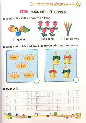 Tủ Sách Bé Vào Lớp 1 - Bé Vui Học Toán (Dành Cho Trẻ Mẫu Giáo 5-6 Tuổi) - Tái Bản 2020