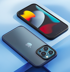 Ốp lưng cho iPhone 13 Pro Max hiệu ROCK Guard Hybrid Glass Pc viền màu chống sốc (Không ố màu) - Hàng nhập khẩu