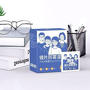 Hộp 100 Miếng Khăn Lau Mắt Kính Nano Chống Mờ Sương, Bám Hơi Nước