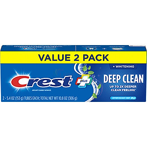 Combo kem đánh răng Crest Plus Deep Clean (153g x 2) - Hàng chính hãng